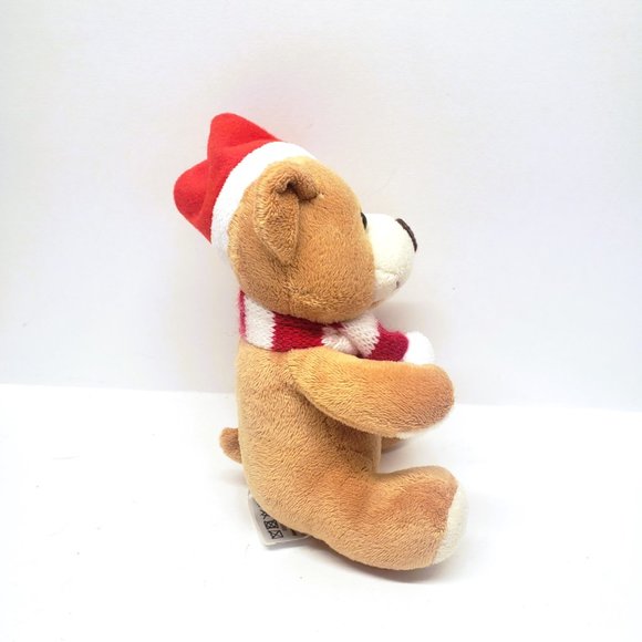 Ideen Welt German Plush Teddy Bear Santa Hat Christmas Stuffed Animal 5" - Picture 4 of 6